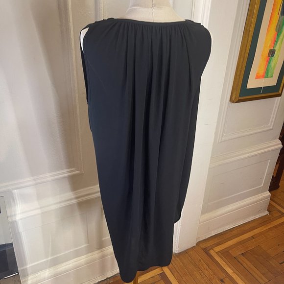 James LaCroix Cowl Shift Dress Black Size M, Draped Overlay Dress - Picture 7 of 10